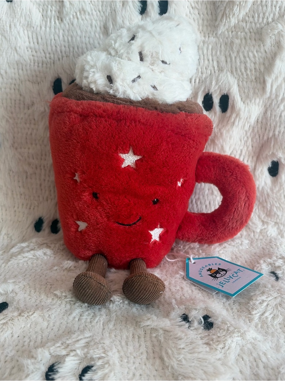 Jellycat Amuseables Hot Chocolate Red Mug Retired Plush NWT